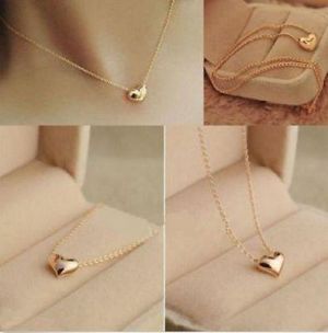 Fashion Women Gold Plated Heart Bib Statement Chain Pendant Necklace Jewelry